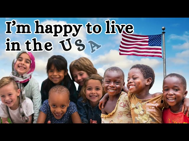 🇺🇸 I’m Happy to Live in the U.S.A | Patriotic Kids Song | Sing-Along with Lyrics! 🎶🎤-In 6 Languages!