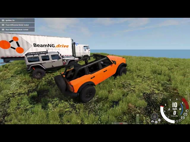 BeamNG.Drive- Realistic Rollover Crashes down a mountain