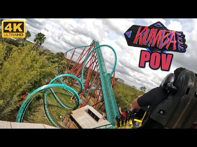 Kumba POV (Back Row, 4K 60FPS, 2024), Busch Gardens Tampa B&M Looping Coaster | Non-Copyright