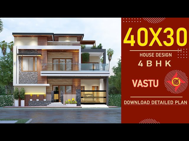 40x30 3D Home Design | Vastu House | 1200 Sqft House Plan | 40*30 House Plan | 40by30 House Plan |