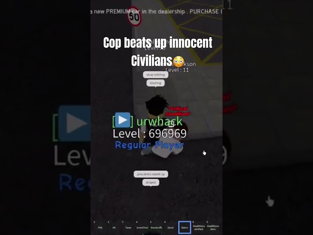 Cop beats up innocent civilian #roblox #robloxdahood #dahood #gaming #southlondon #hood