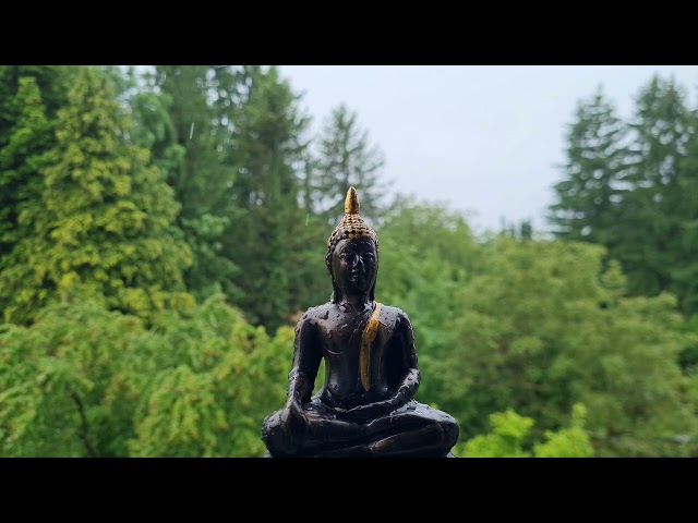 Rain Music for Sleep 💤 Tibetan Singing Bowls with Thunderstorm White Noise.