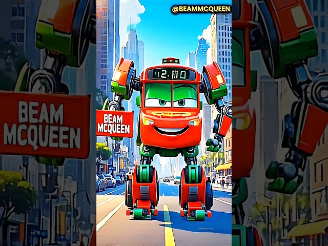 Lighting McQueen Eater Monster Hybrid Fusion Green Bus Robot | Coffin Dance Song #mcqueen #shorts