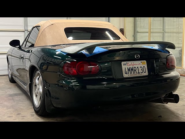 Installing new custom wing on Miata NB