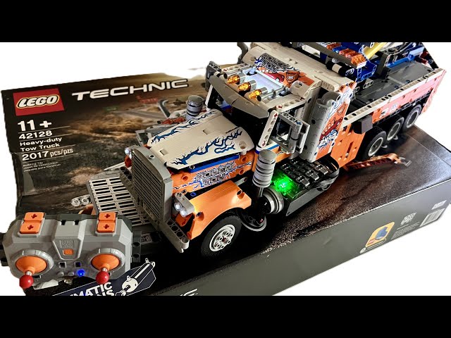 4K How to Build, Motorize, Light up Heavy Duty LEGO Technic Tow Truck 42128 Pneumatic Full RC Mod