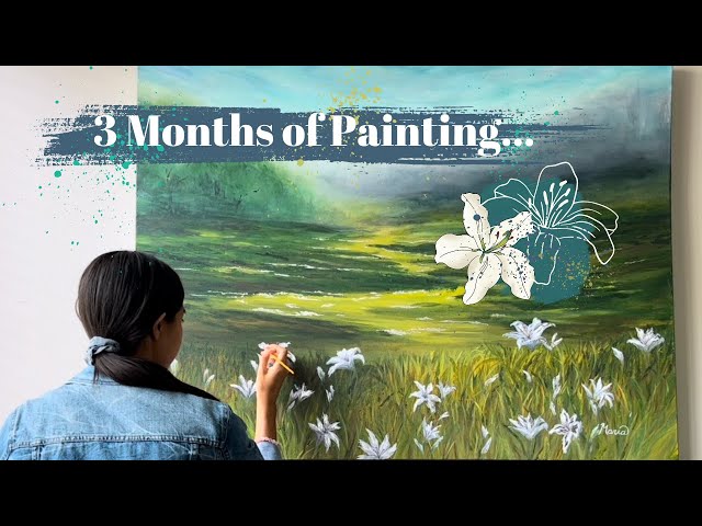 Painting a LARGE Wildflower Field 🌼| Acrylics