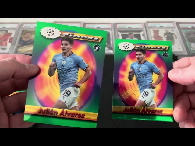 Messi, Ronaldo, Haaland, Alvarez. Box of Topps Finest Flashback Soccer had a little of everything