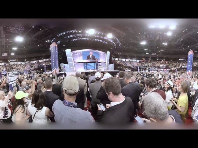 In the crowd, as Mike Pence addresses the delegates