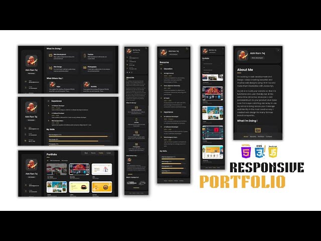 How to Create a Responsive Portfolio Website design using Html CSS and JS | Beginners to Advanced