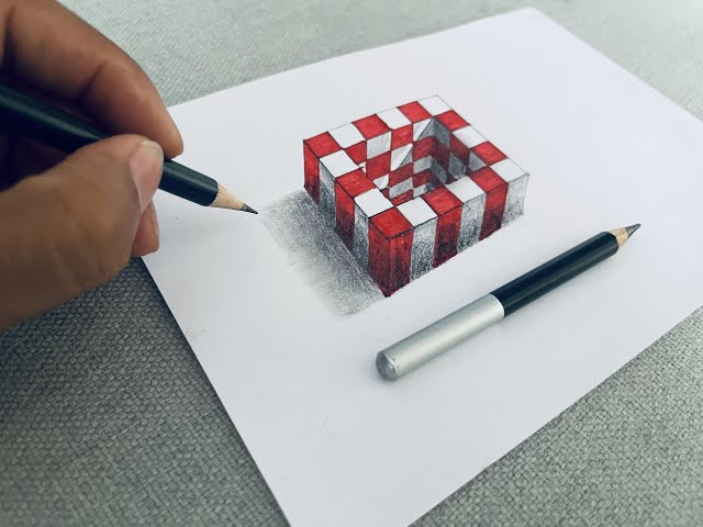 drawing 3d on papper for beginners, 3D Trick art