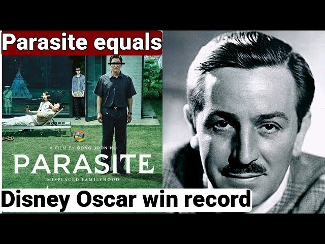 Bong Joon Ho Parasite big winner equals disney oscar record.