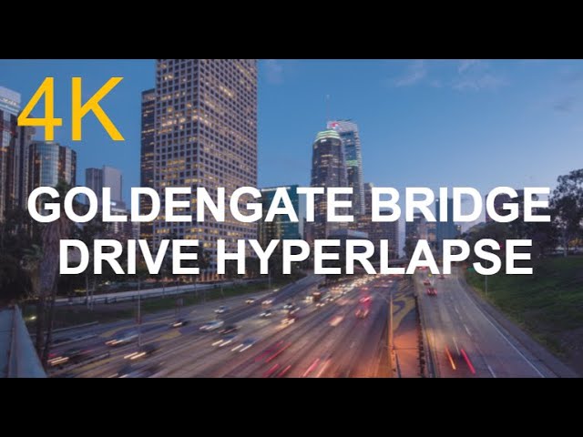 4K 24fps HD Video Goldengate Bridge Drive Hyperlapse Moving Vihicles Free Stock Video Motion Places