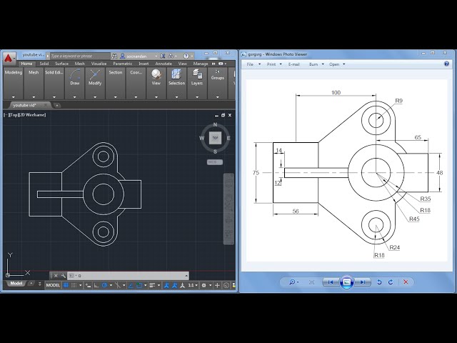 2D Autocad practice drawing