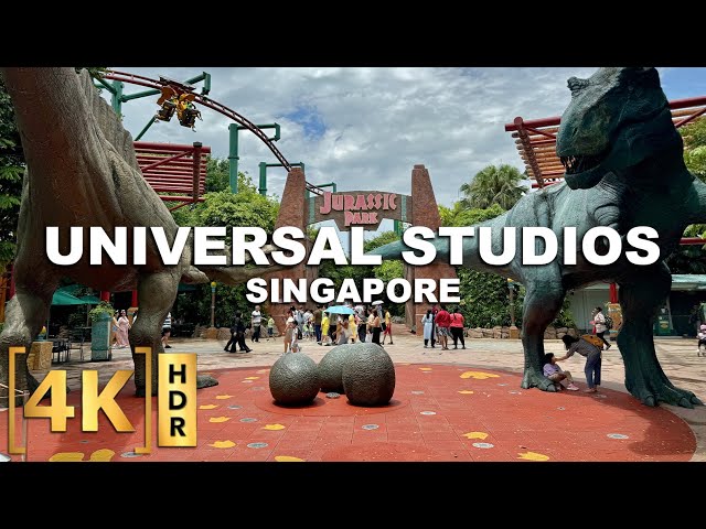 2024 Full Tour of UNIVERSAL STUDIOS SINGAPORE! | Dinosaur Shows and POV Ride Tours | Sentosa Island