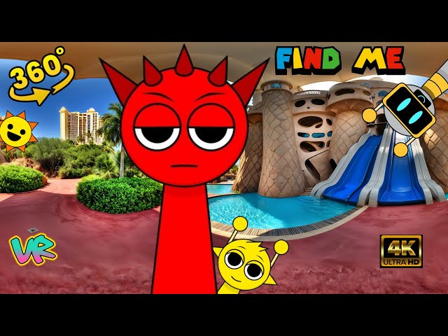 Find Reddy at the Aquapark | Incredibox sprunki |  Finding Challenge 360 | VR World 360