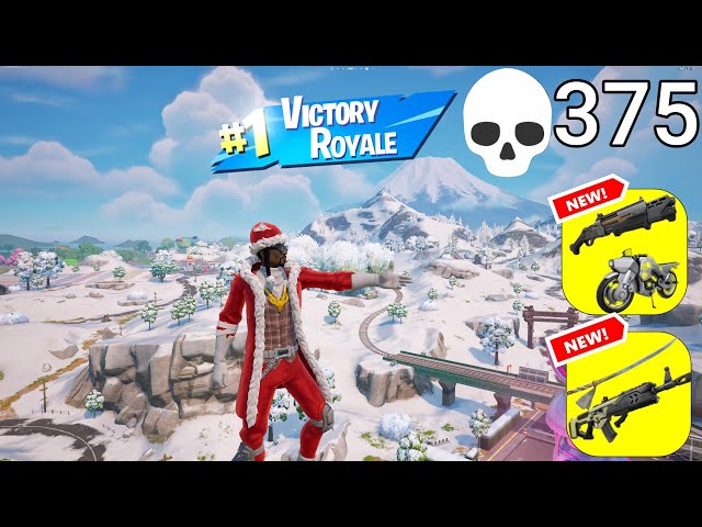 375 Elimination SANTA DOGG Solo Vs Squads "Zero Build" Gameplay Wins (Fortnite chapter 6 PC)