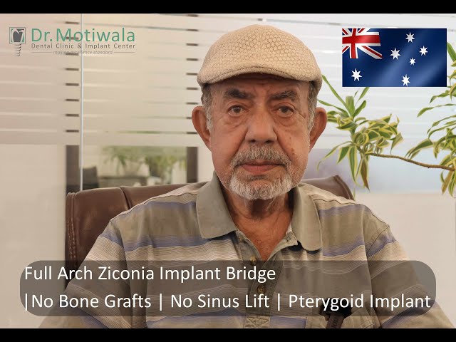 Full Arch Zirconia implant bridge in India: Mr. Zoabi's Video Testimonial (Arabic) from Australia