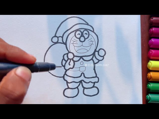 Doraemon merry Christmas drawing