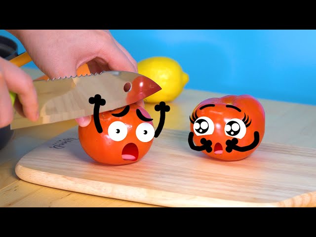 토마토가 살아있다? living tamato?!? 웃긴영상 말하는 과일 꽁트 모음 두들스 애니메이션 Doodles Animation | 3D Cute Food