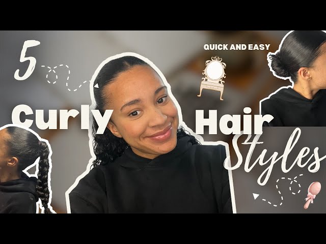 5 CUTE CURLY HAIRSTYLES | Quick and Easy