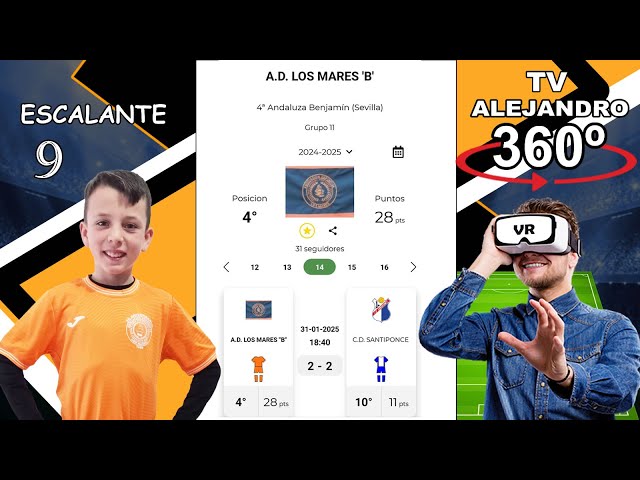 PARTIDOS LIGA AD LOS MARES VS SANTIPONCE  ALEJANDRO 2025 EN 360º