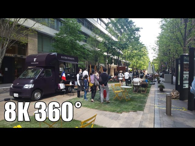 [8K 360°] Marunouchi Street Park 2021 Spring, Tokyo, Japan / Apr 2021【4K/8K高画質360度VR動画】