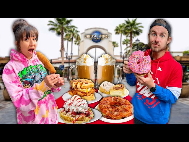 We Ate The UNHEALTHIEST Foods At Universal Studios For 24 Hours!