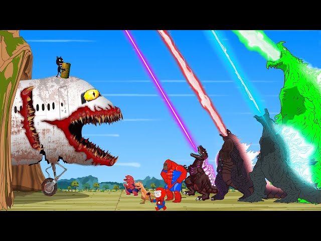 GODZILLA & KONG, GODZILLA EARTH vs Evolution of GIANT INFECTED SKY 2.0 | TRAIN EATER - FUNNY CARTOON