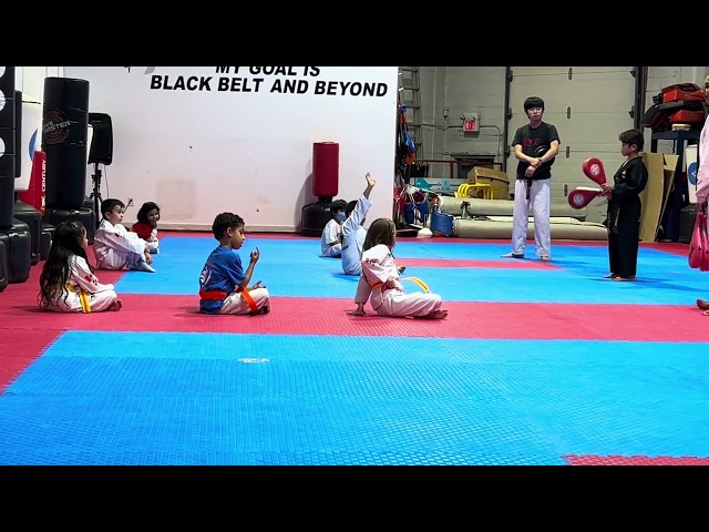 KIDS TAEKWONDO DAILY EXERCISE 5 YEARS OLD GIRL IS KICKING SO HARD IT MAKES .ME SCARED.😱