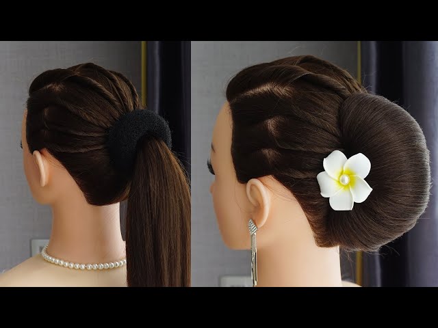 French Bun Hairstyle - DIY Hairstyle For Wedding