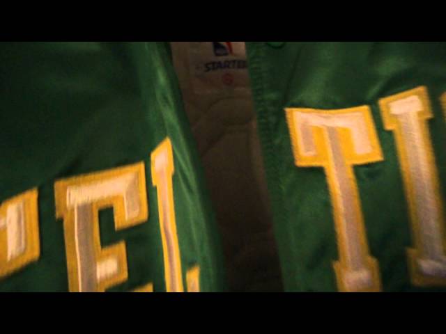 VINTAGE STARTER BOSTON CELTICS GREEN EMBROIDERED BUTTON-UP JACKET SIZE XL NBA