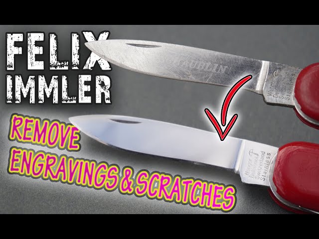 How to remove scratches or engravings from a Swiss Army Knife blade with just sandpaper