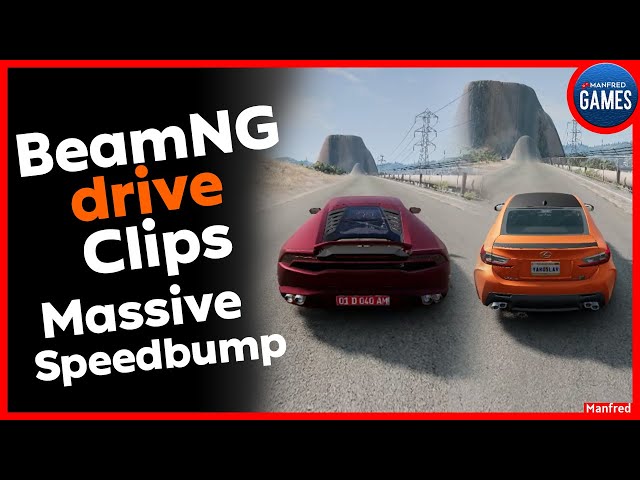 car VS massive speedbump clips - BeamNG.Drive