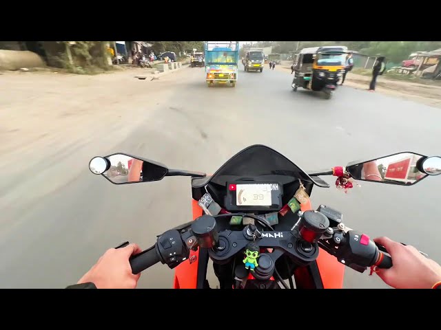 NEW TRACK TYRE IN RC200 || super bike tyre in ktm|| #ktm #rc200 #modified