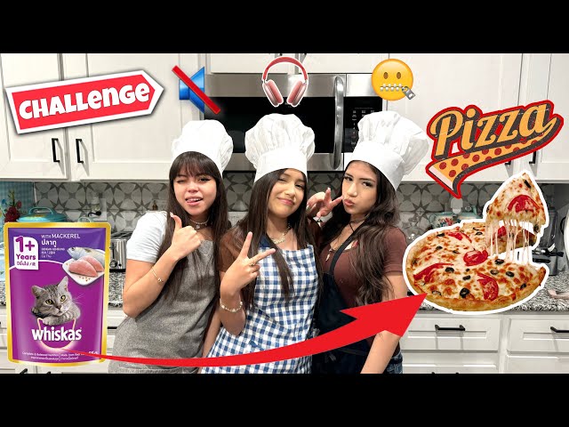 We Made a Crazy PIZZA 🍕 (Challenge) Blindfolded , Mute and Deaf with my SISTERS | eslis