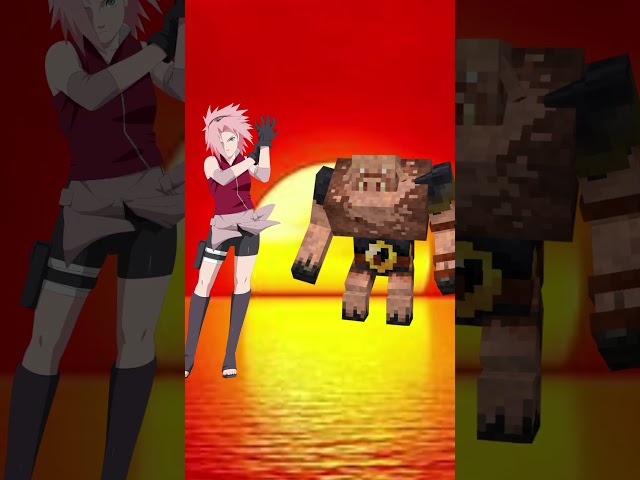 Minecraft vs Sakura Haruno 🌸👊 - who is  stronger💪🥵