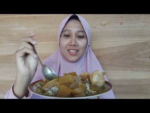 MUKBANG SAYUR RAWON PEPAYA MUDA (KATES) +TAHU ISI+ KERUPUK ! NGGAK KALAH ENAK SAMA RAWON DAGING SAPI