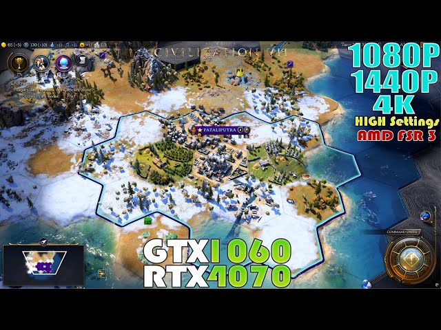 GTX 1060 - RTX 4070~Sid Meier's Civilization VII] Performance Test | 1080P, 1440P & 4K HIGH Settings