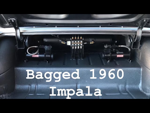 Bagged 1960 impala  2 door hardtop air ride walk through. Accuair VU4, air bags, dual Viair 444c