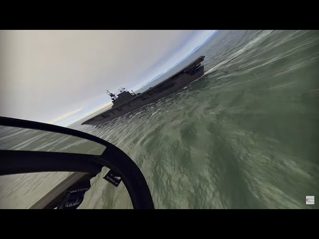 Supermarine Scimitar Landing on a Deck in VR Flight Simulator - 4k VR180