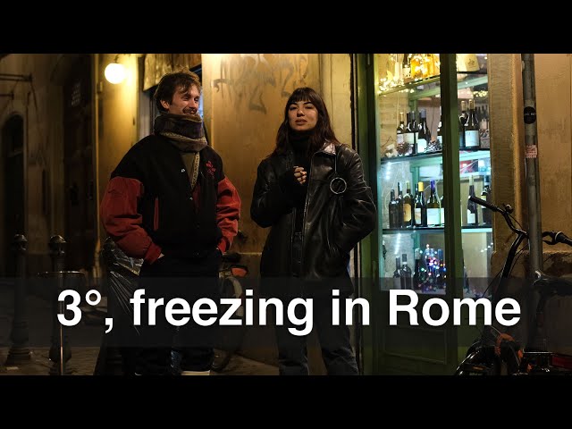 Evening walk from Largo di Torre Argentina to Piazza di Tor Sanguigna. Rome, Italy. 4K HDR