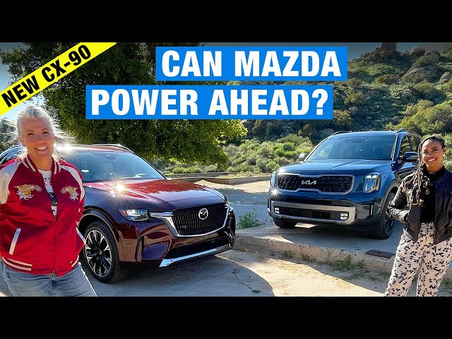 2024 Mazda CX-90 vs. 2023 Kia Telluride | Three-Row SUV Head-to-Head | Driving Impressions & More!