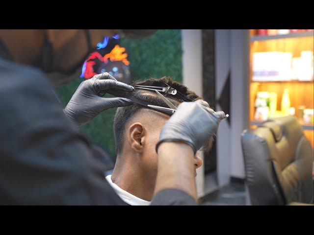 PERFECT FADE HAIRCUT 😍 | RAINBOW BEAUTY AND TATTOO#rainbowasmr #menshairstyle #barbershop