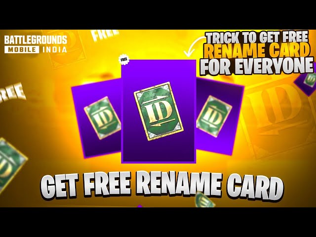 OMG! 😍 Free RENAME CARD | How to get free Rename Card in Bgmi | How To Get free Rename Card In PUBG