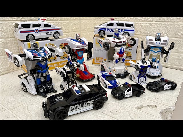 Police Car Transform, Collection Police Car Toys, Robot Mobil Polisi