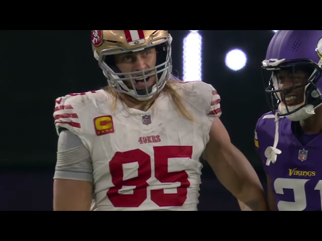 George Kittle gets hit and says "right in my dick"