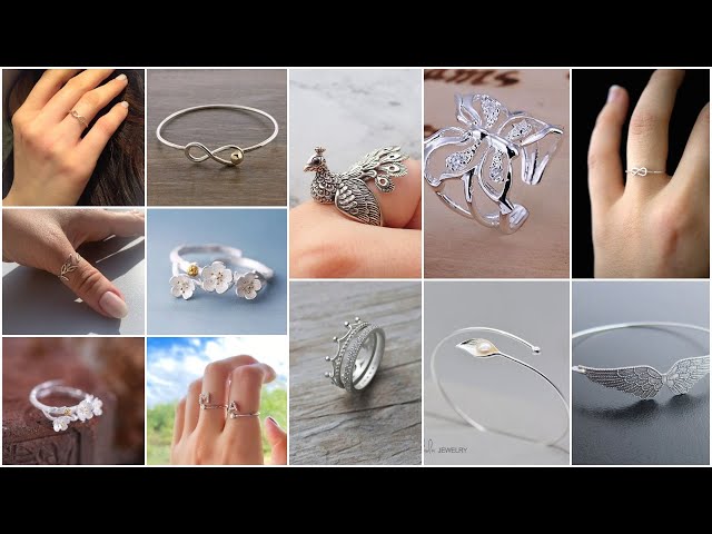 beautiful silver rings design || Cute and simple silver ring designs for girls