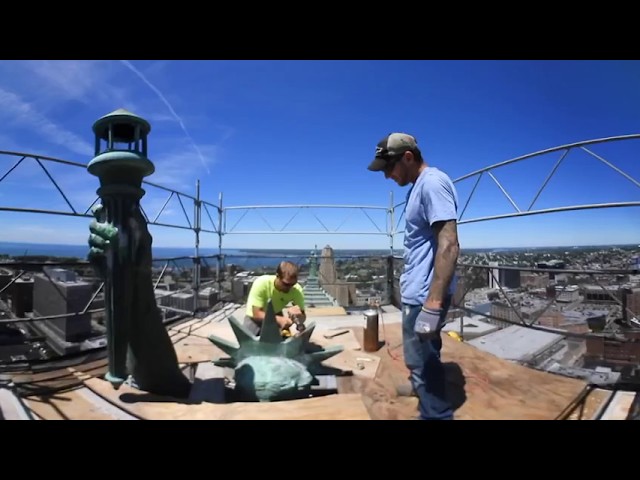 Restoring Lady Liberty high above Buffalo