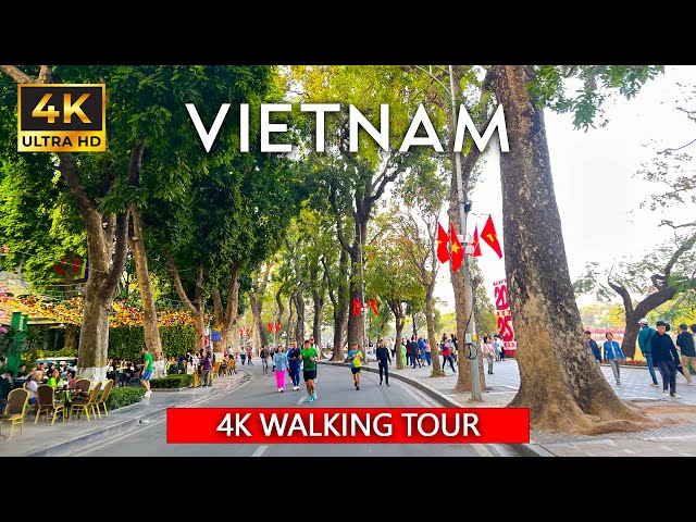 Hanoi Walking Tour 4K - Hoan Kiem Lake Walking Street Vietnam 2025 | 4K HDR 60FPS