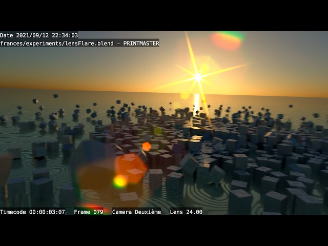 Lens flare test: Cubes (HDR) #b3d